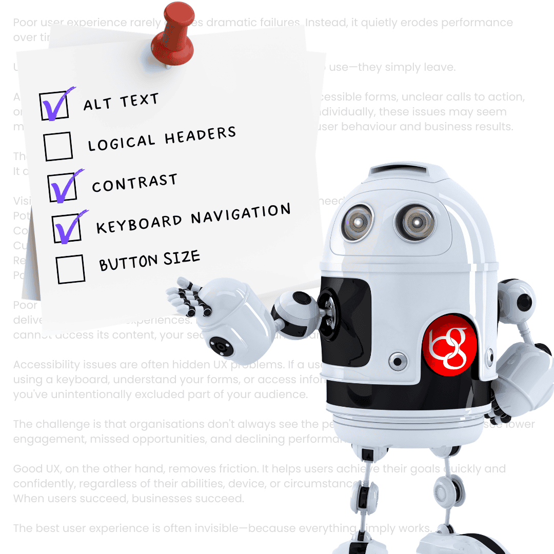 Borg showing a post-it note with an accessibility checklist on